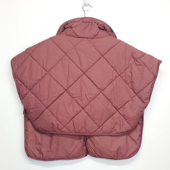 Free People Movement Chill Out Packable Puffer Poncho Scarf Vest One Size - Picture 3 of 15